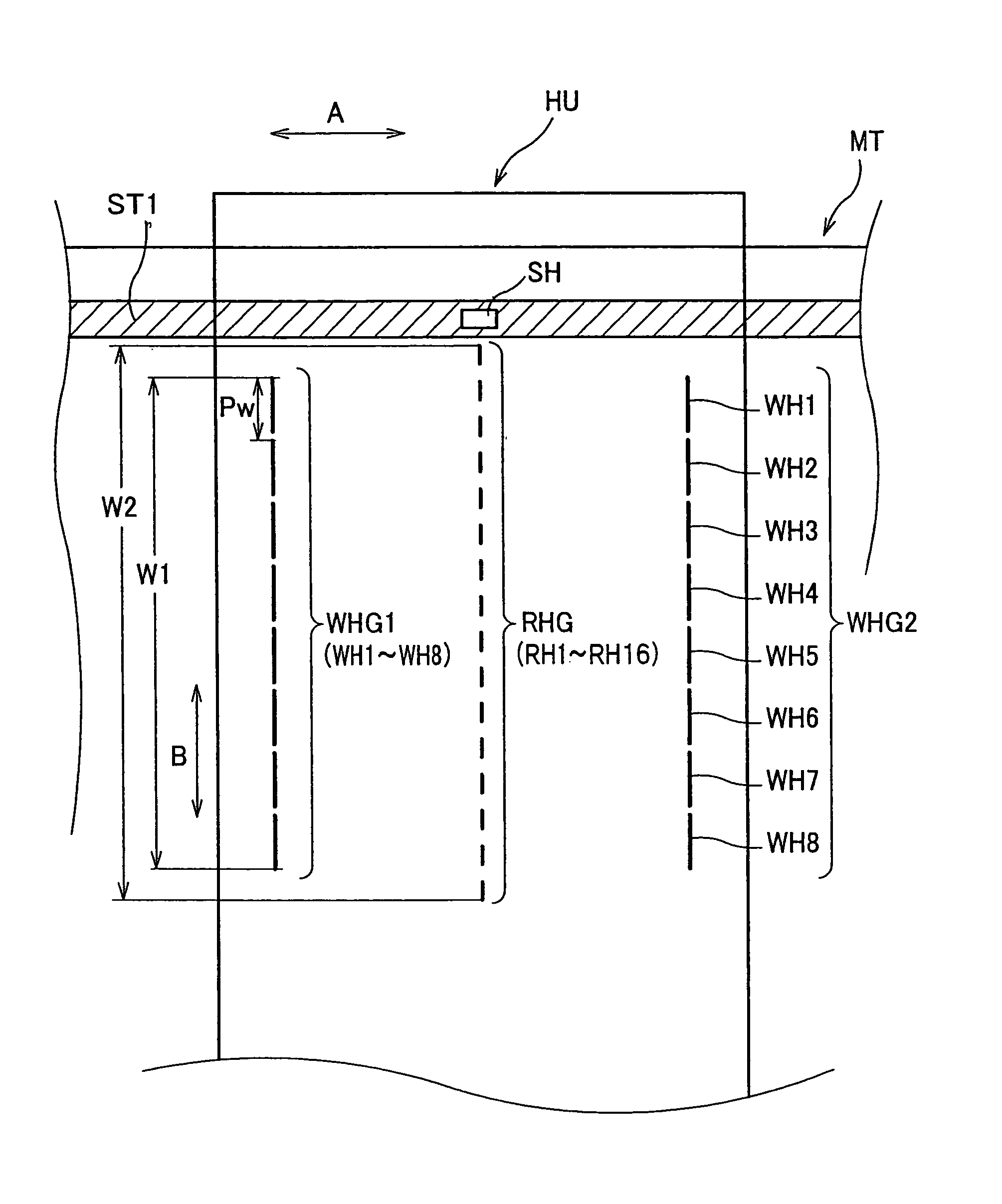 Magnetic tape drive with recording head group providing high density data signal recording