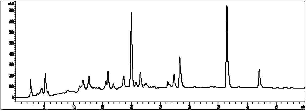 Determination method for multi-component content in Longan leaves