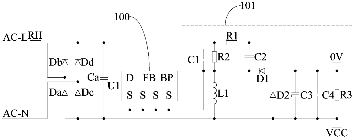 Power circuit and input limiting resistor determining method