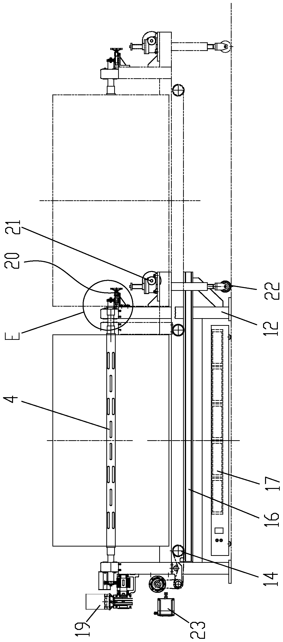 Drum material digital printing double-shaft and double-station deploying and retracting automatic switching coiling machine