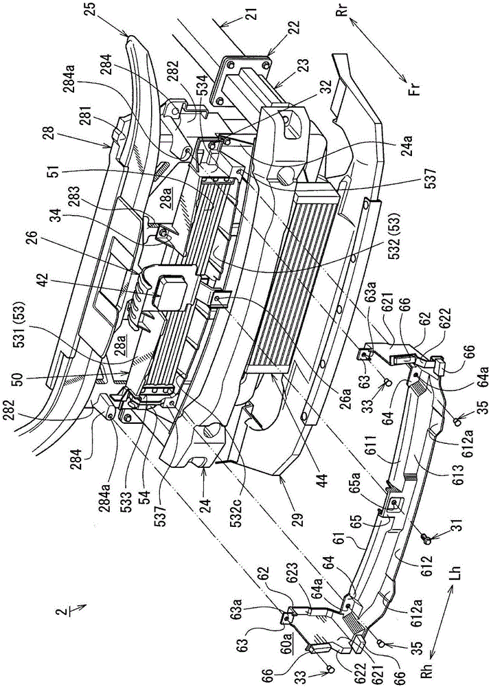 Front air-rectifying structure of automotive vehicle