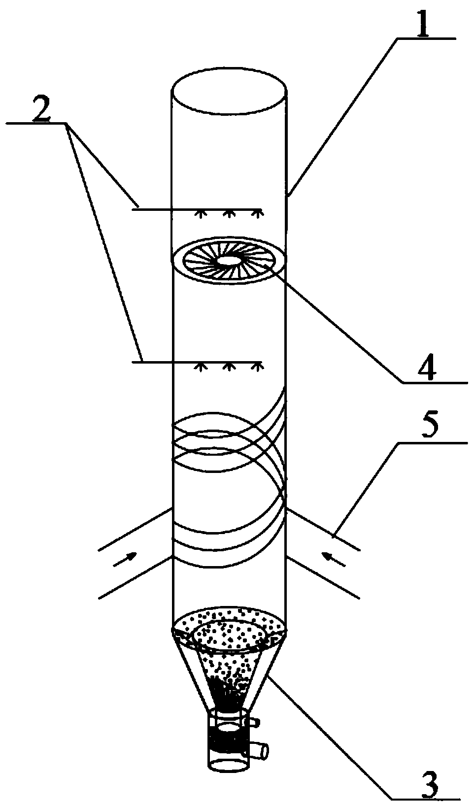 Spin confluence agglomeration tower and its agglomeration and dedusting method