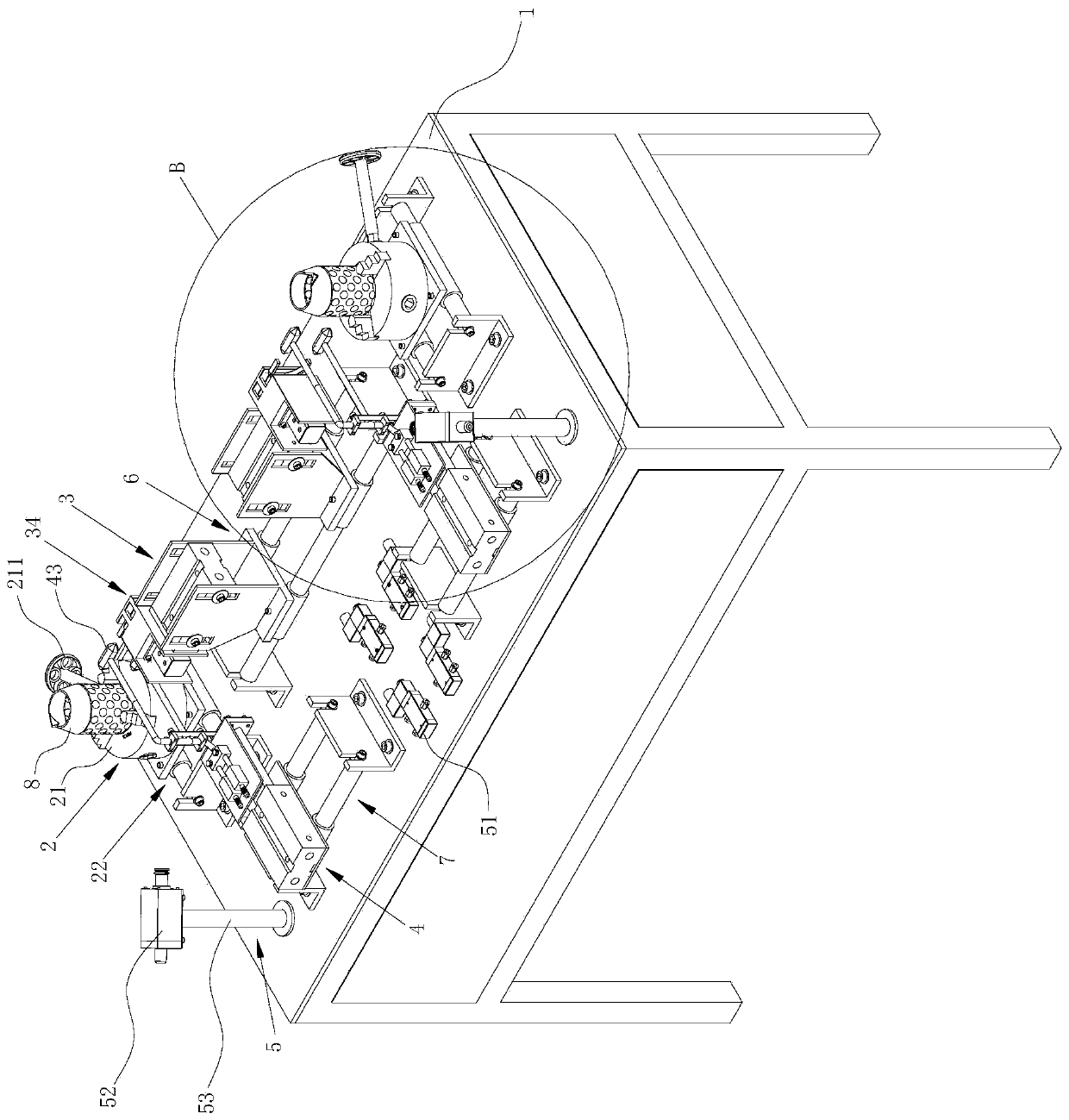 High-boron glass sea set handle welding device