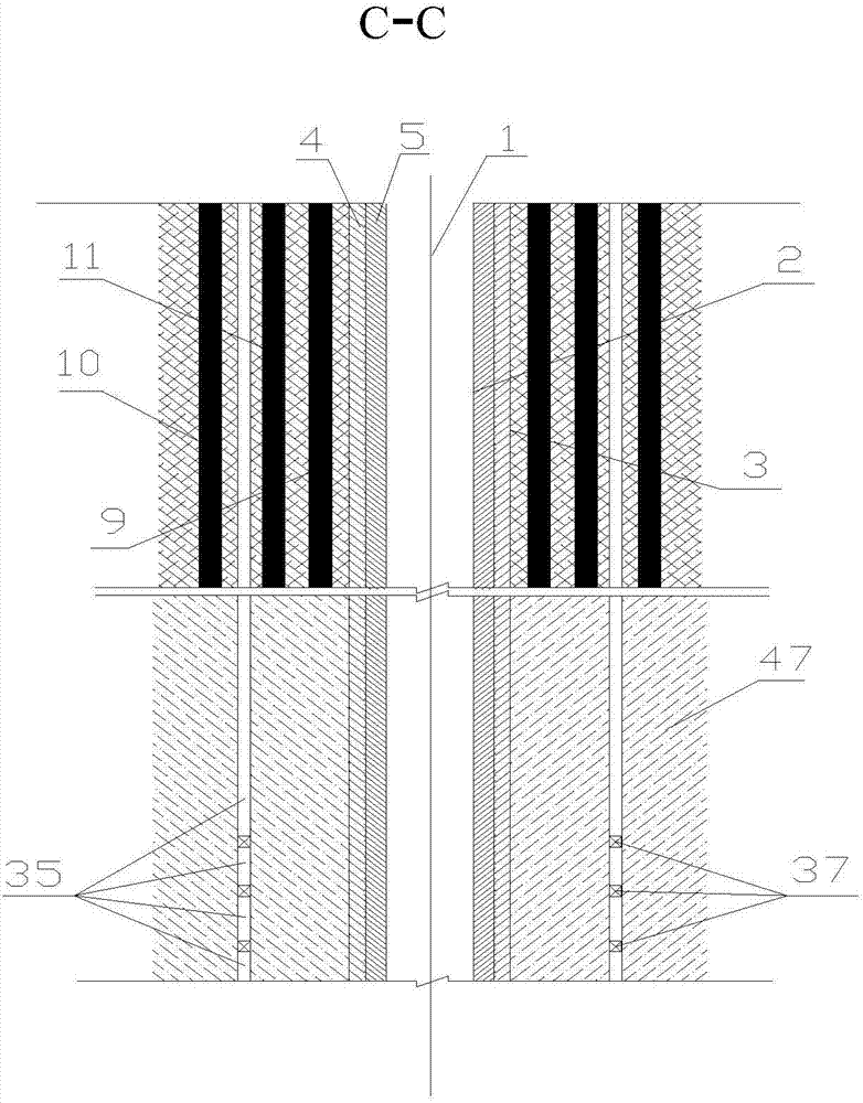 Vertical shaft wall structure in bad stratum and construction device and method