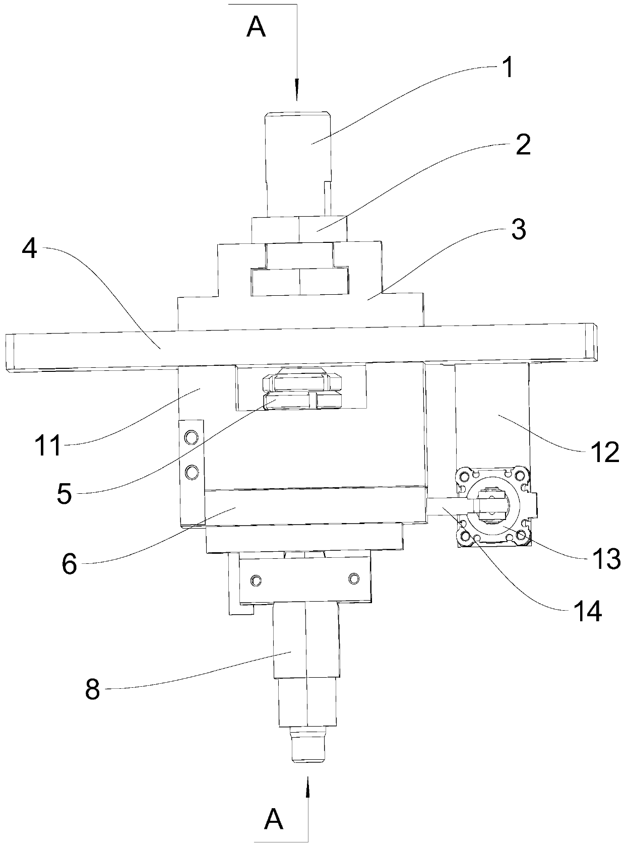 Pressing-riveting device for bent water pipe, and pressing system