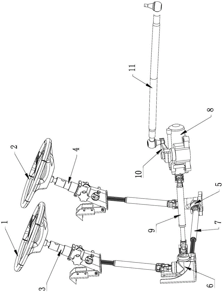 Steering system arrangement structure of coach passenger car