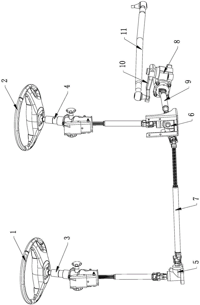 Steering system arrangement structure of coach passenger car