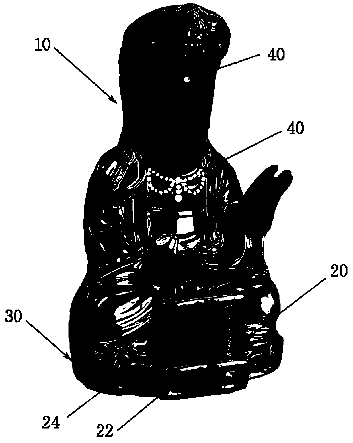 Buddha-shaped pottery containing ashes and method for manufacturing the same