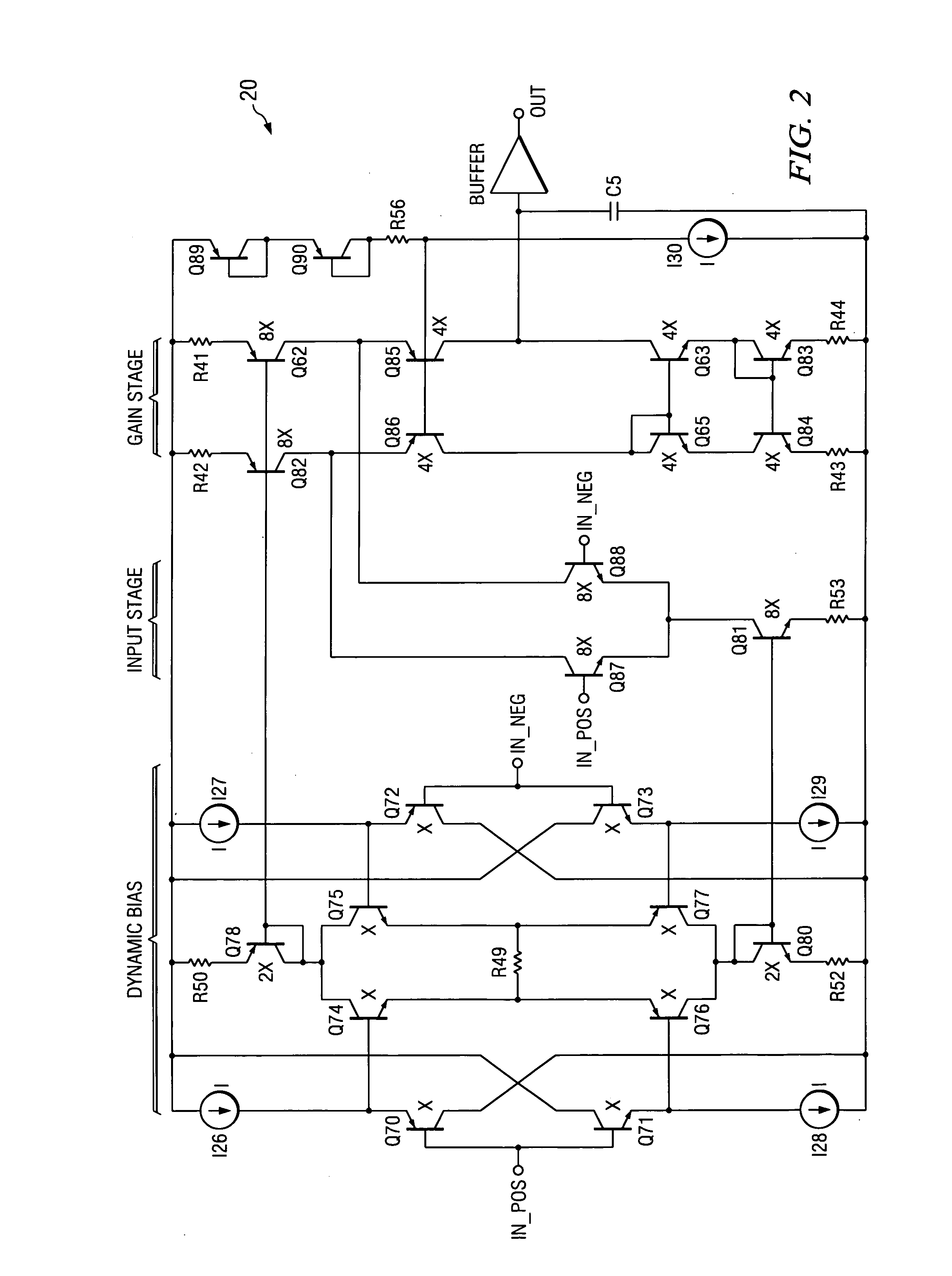 Ultra fast, low noise voltage feedback operational amplifier with dynamic biasing