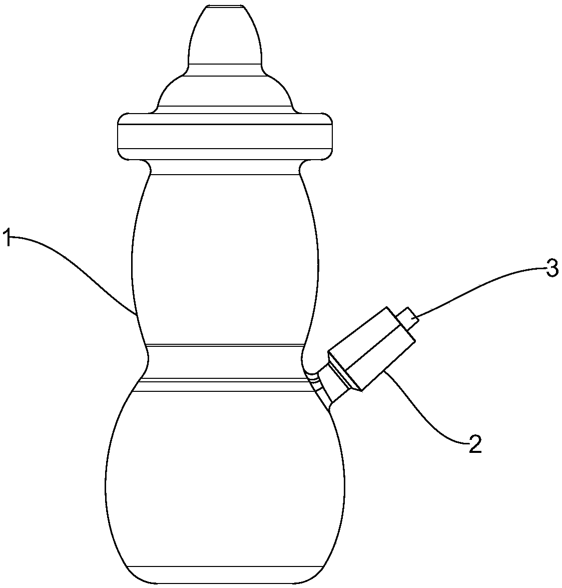 Nursing bottle provided with medicine injecting pipe