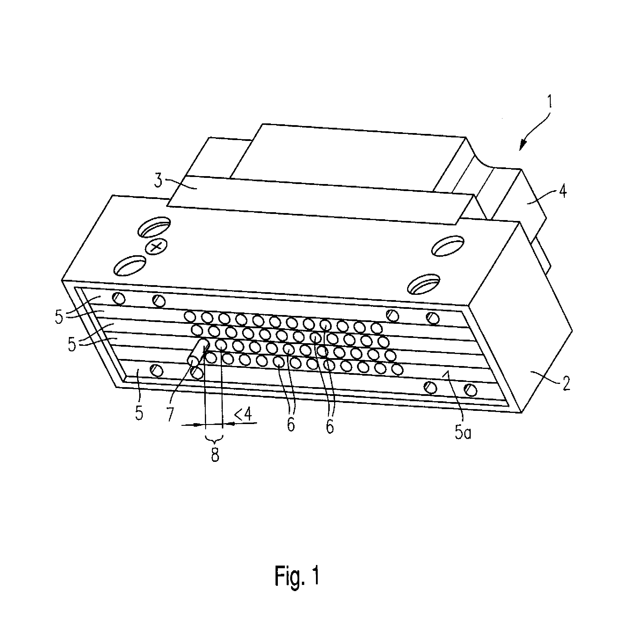 Thermode device for a multitude of semiconductor components