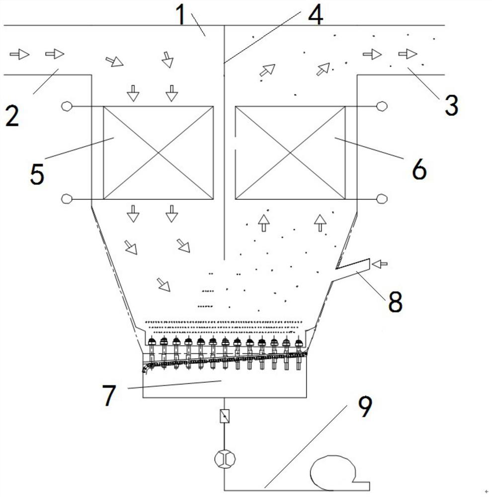 Blowing and sucking type carbon dioxide adsorption and trapping reaction device