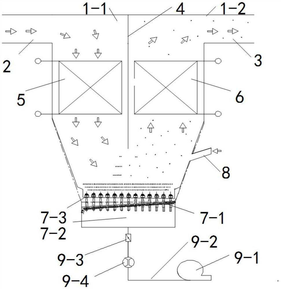 Blowing and sucking type carbon dioxide adsorption and trapping reaction device