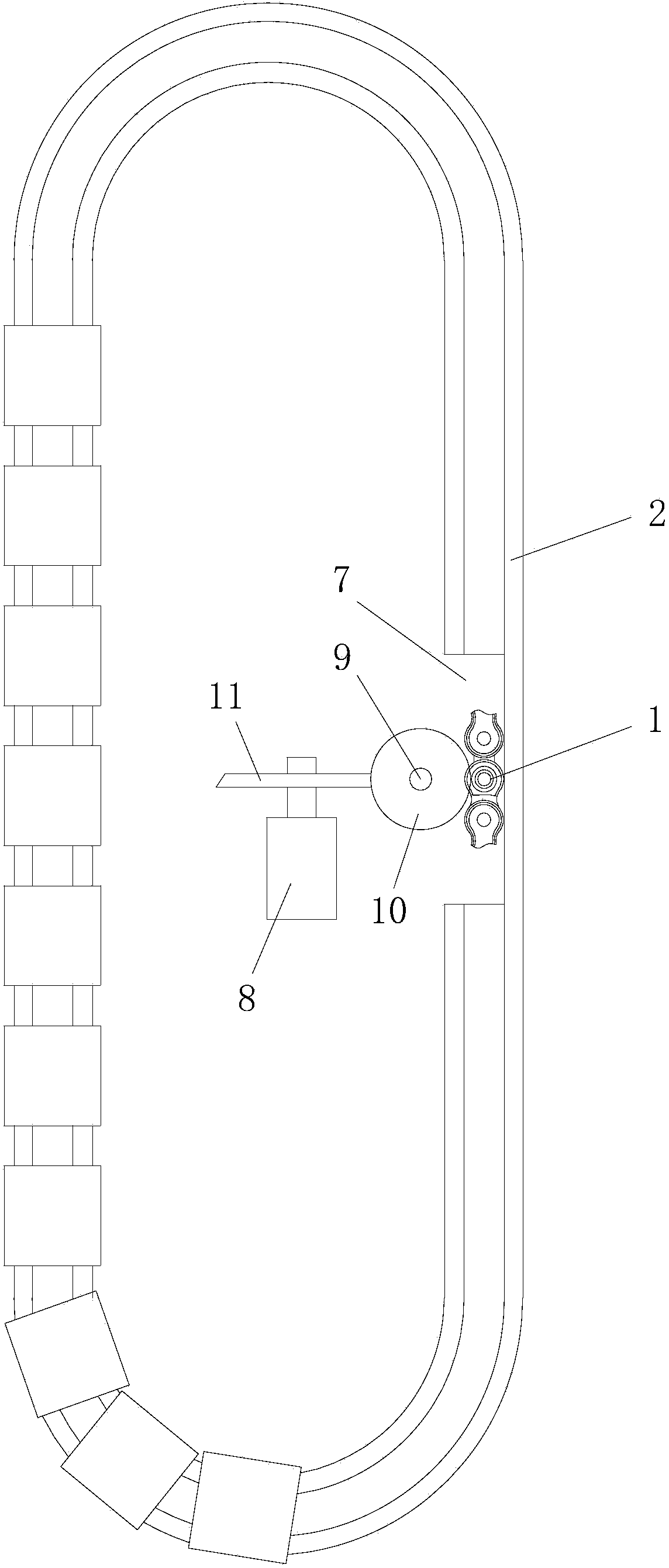 Chain conveying type vehicle bumper spraying line