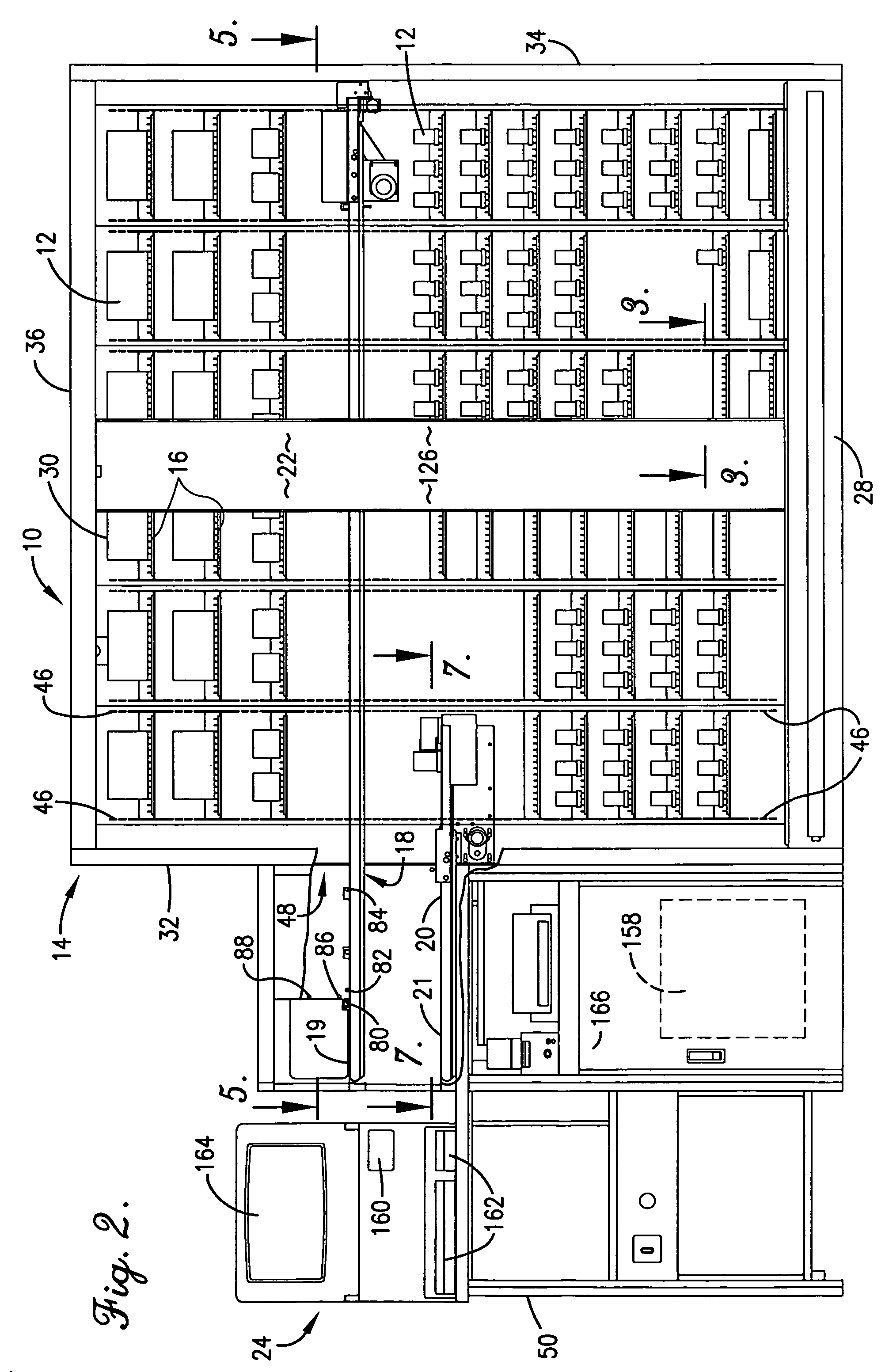 Fork based transport storage system for pharmaceutical unit of use dispenser