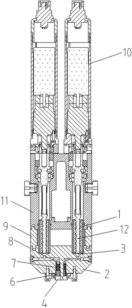 Two-component screw valve with constant pressure output