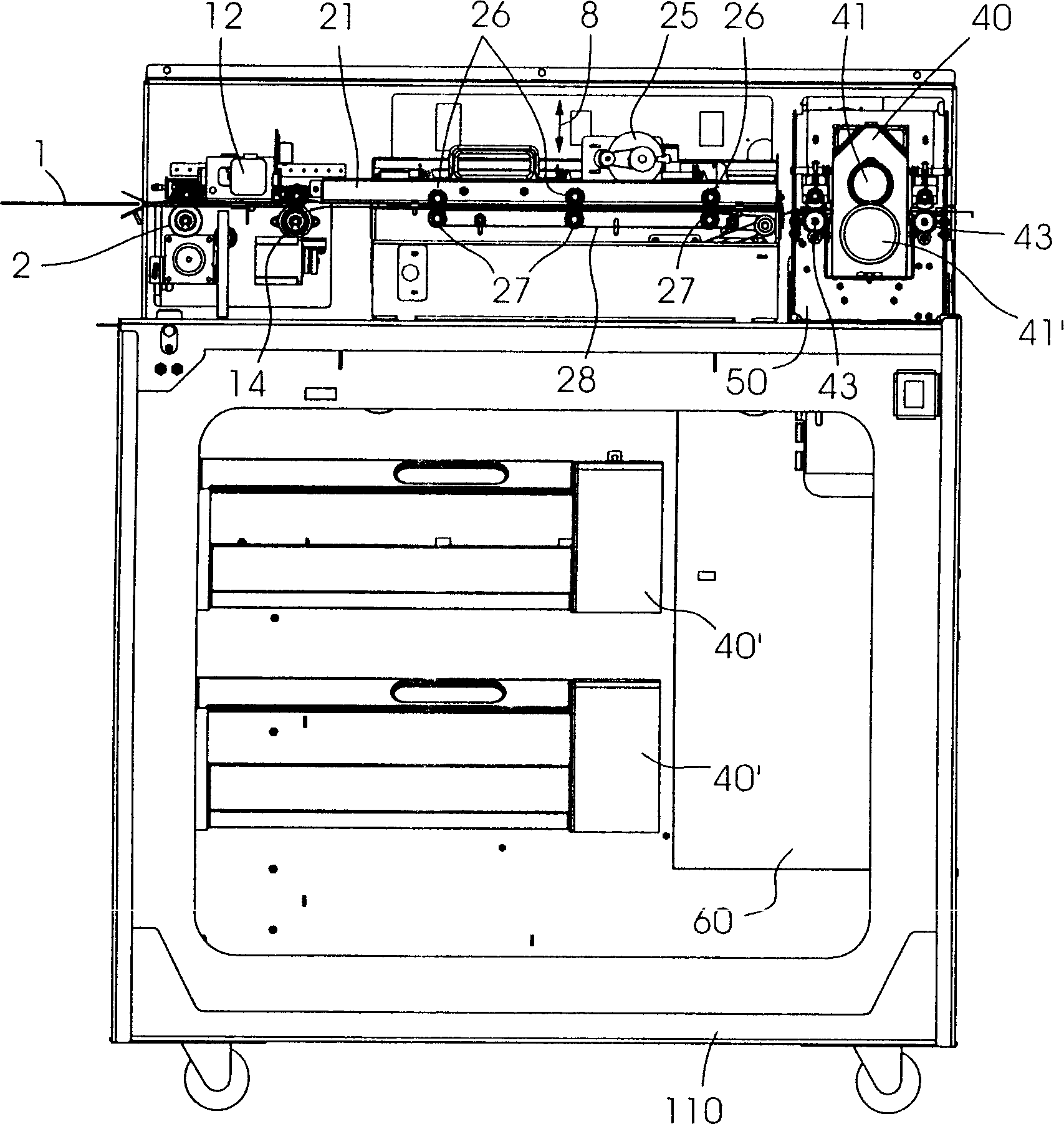 Flowing mechanical treater for page-type printing material