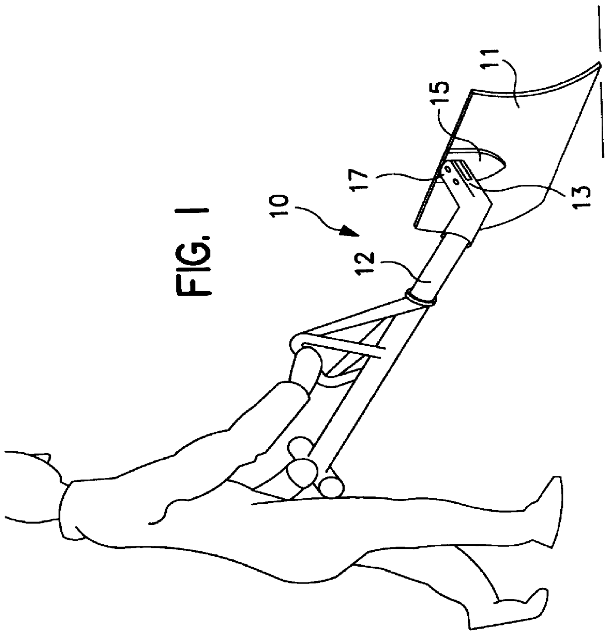 Manually-operable combination shovel and plow for snow and other material