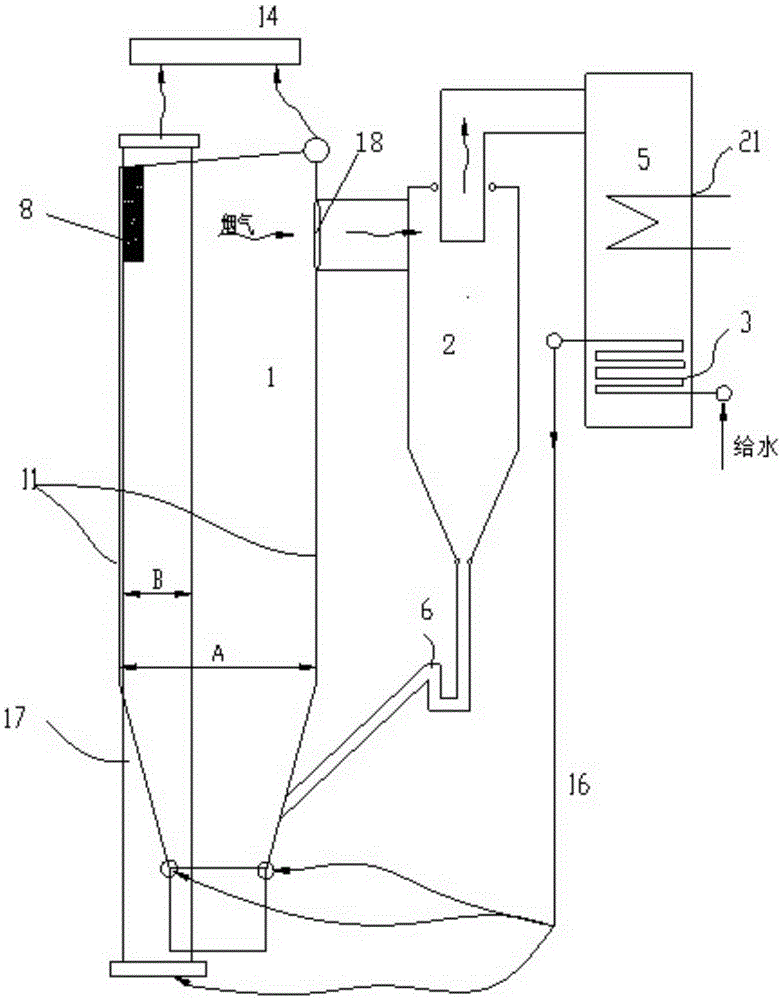 Supercritical circulating fluid bed boiler water wall having high flow stability under low load