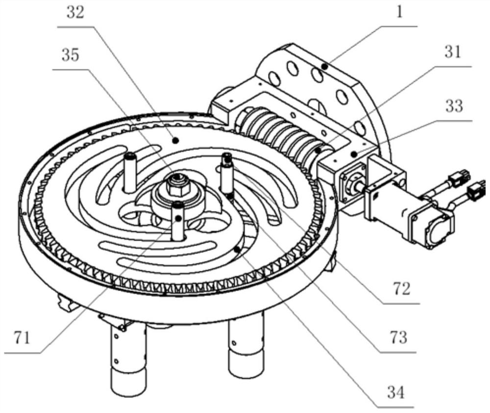 Brake disc loading and unloading clamp capable of automatically changing spacing