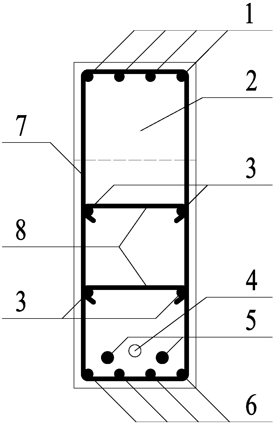 Post-tensioning retard-bonded co-tensioning prestress concrete composite beam and design and construction methods thereof