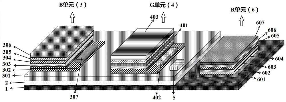 Semiconductor hybrid full-color tripolar light-emitting tube display device and manufacturing method