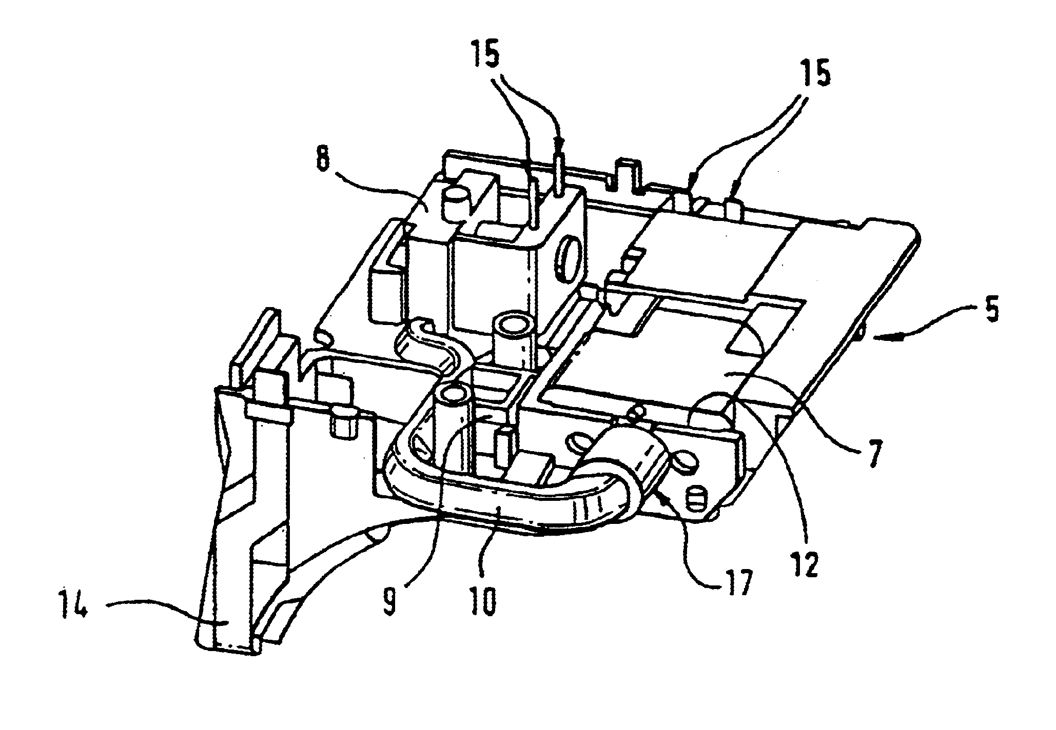 Blood pressure monitoring device and method of manufacturing a parts mounting module of a blood pressure monitoring device