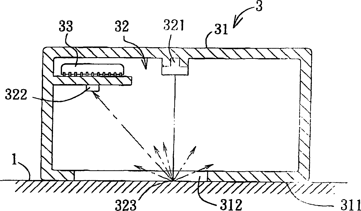 Optical pointing device with shading element