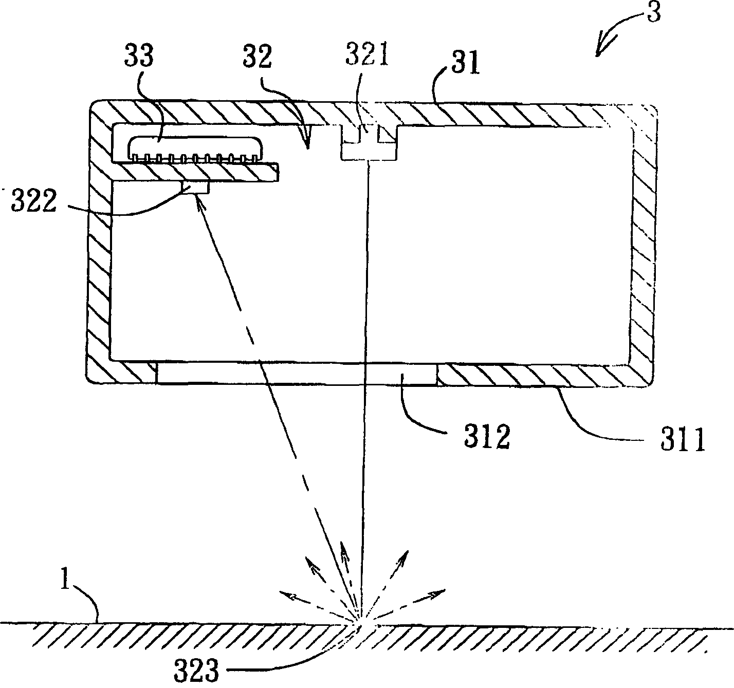 Optical pointing device with shading element