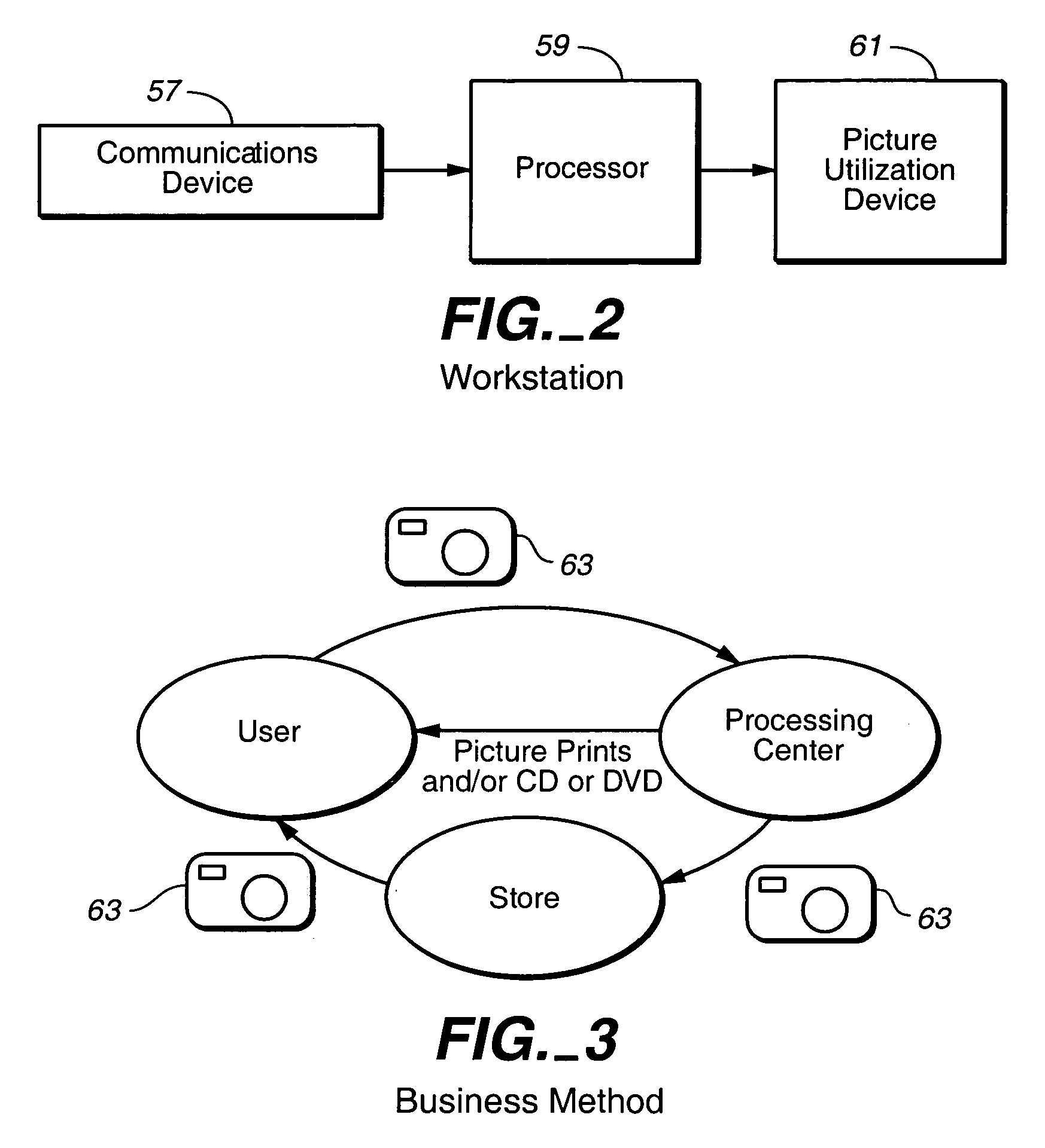 Digital camera with reduced image buffer memory and minimal processing for recycling through a service center