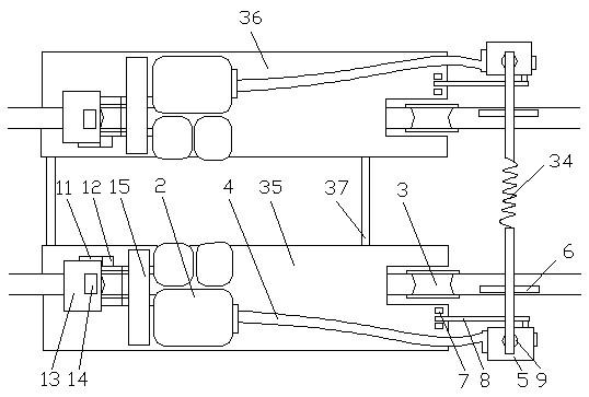 A double-connected automatic derusting machine for rails