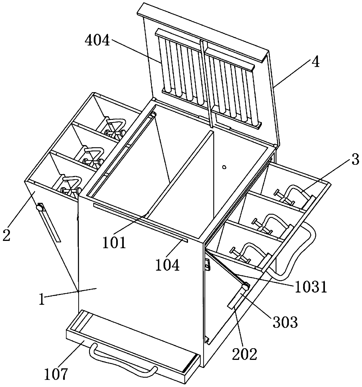 Anti-pollution appliance containing device for blood transfusion department