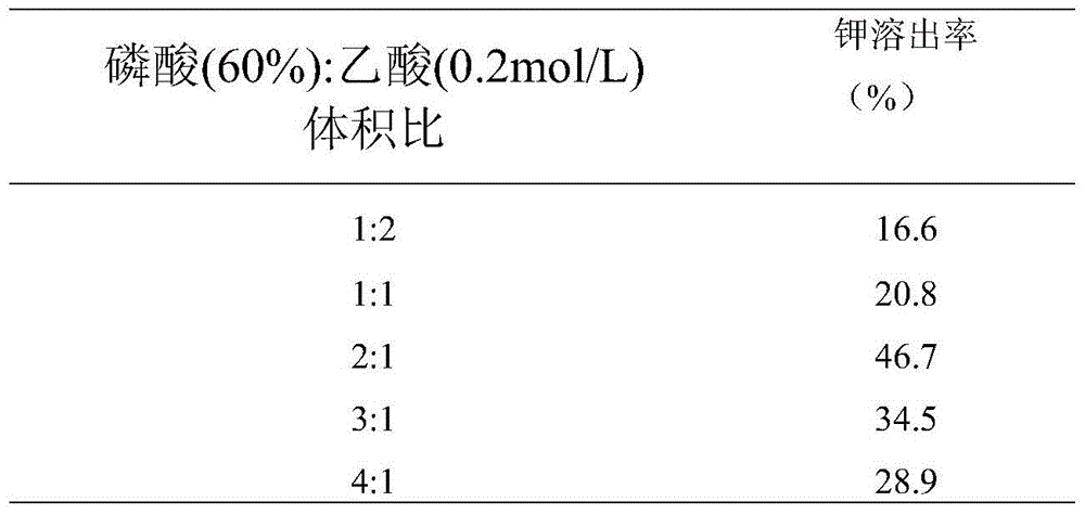 A kind of ultrasonic assisted atmospheric pressure low temperature leaching method of potassium