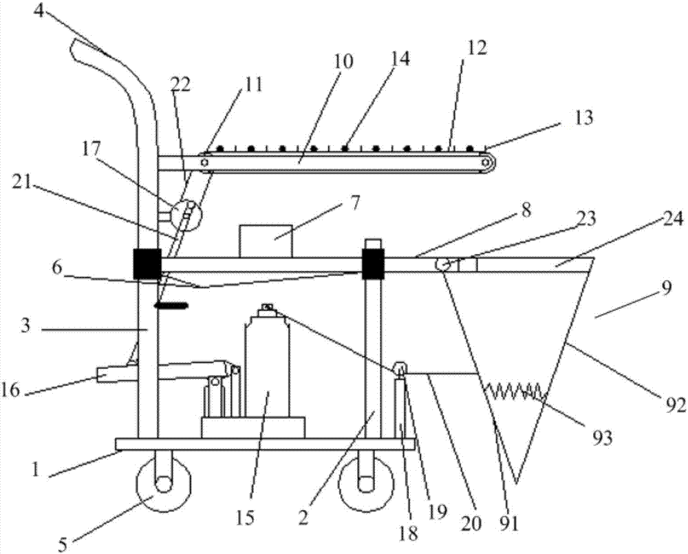 A construction device for pre-embedded temperature sensor on road site