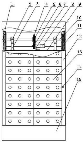 Three-dimensional high-capacity book storage device based on chain roller driving