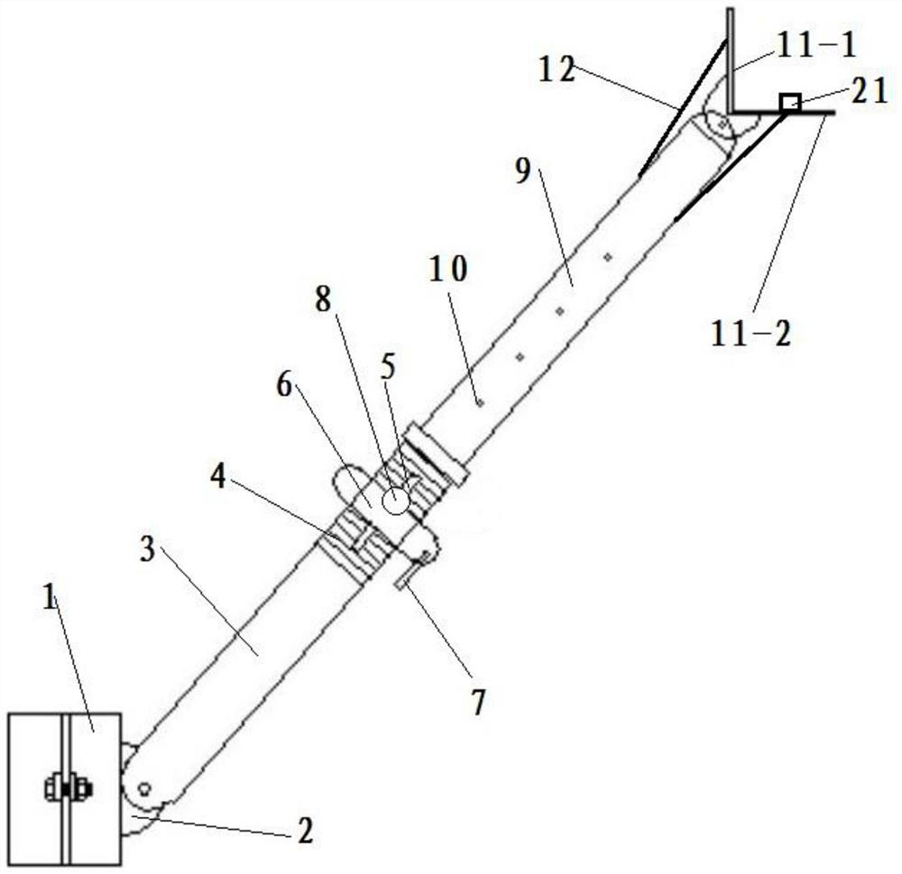 Oblique adjustable supporting and reinforcing method for cantilever structure