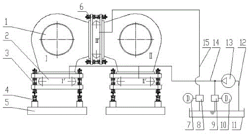 Film-type two-way hydraulic vibration near-resonance type double-drum vibrating mill