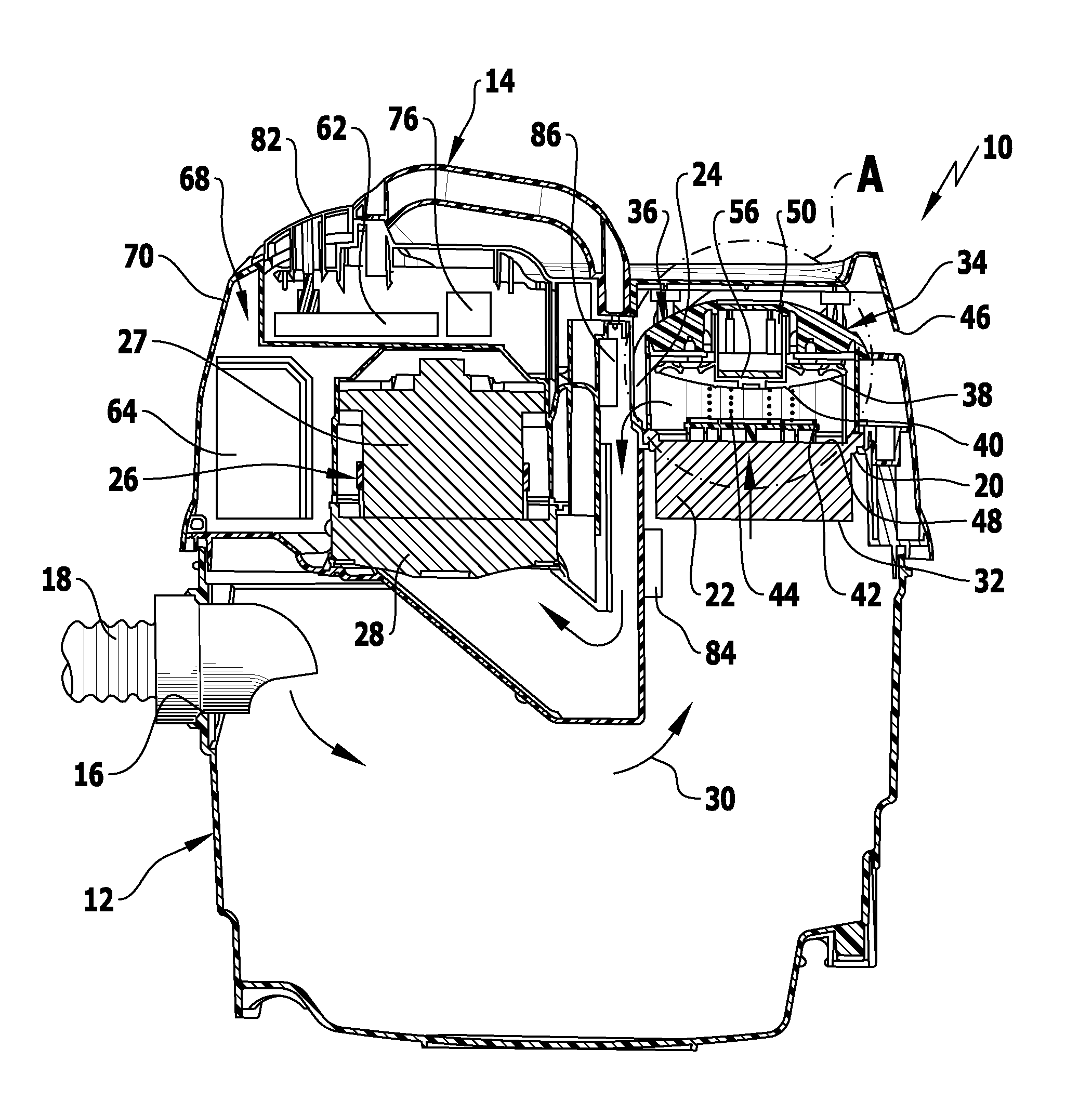 Method for cleaning a filter of a vacuum cleaner and vacuum cleaner for performing the method