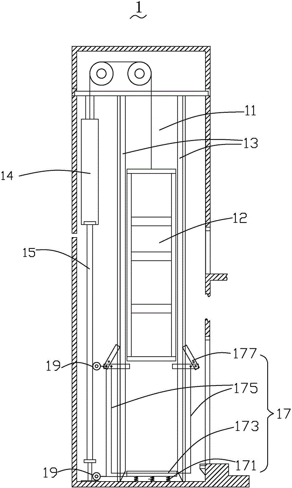 Low-layer elevator with no bottom pit