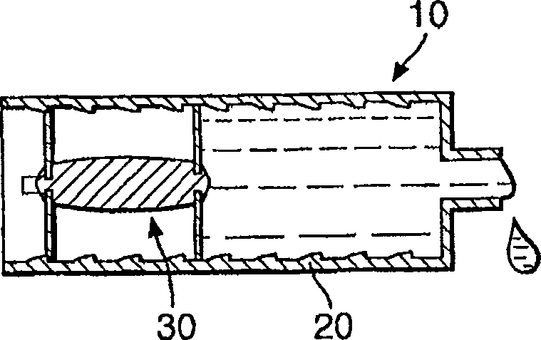 Pump, pumping device and method for emitting fluid to air