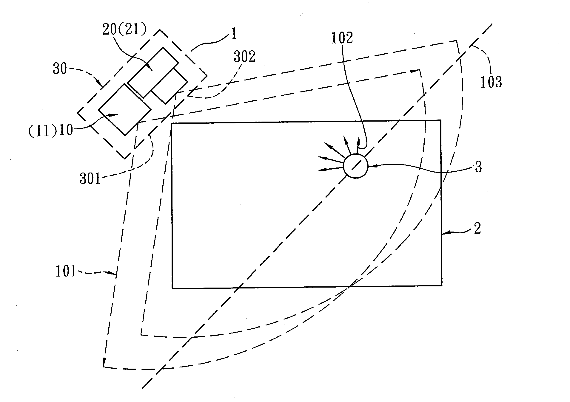 Laser optical touch control module  analog-to-digital conversion system and method of the same