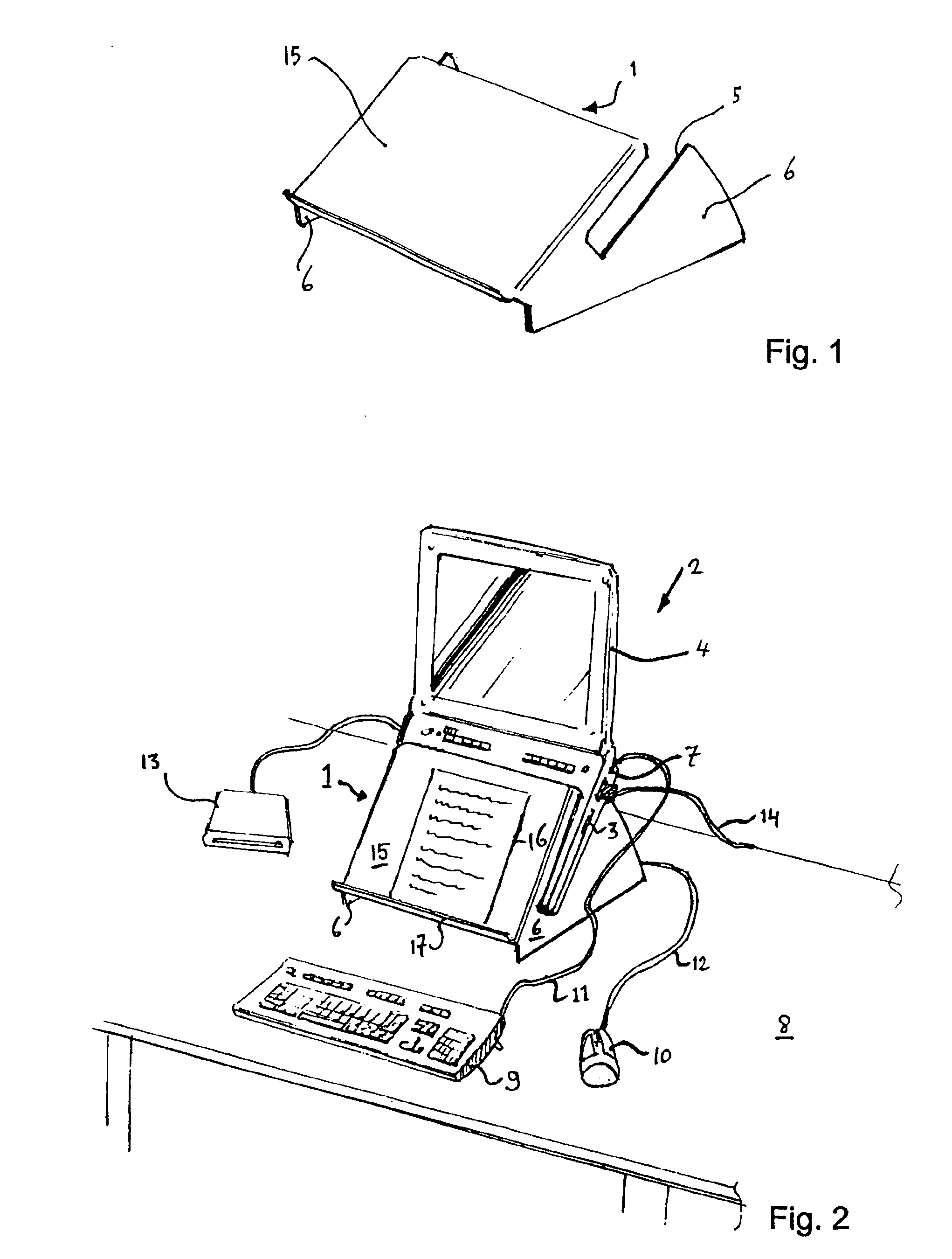 Support for and method for use of a portable computer