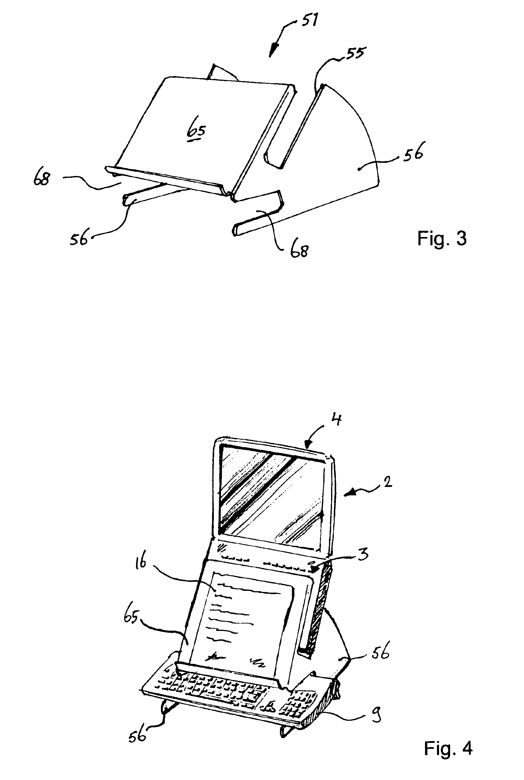 Support for and method for use of a portable computer