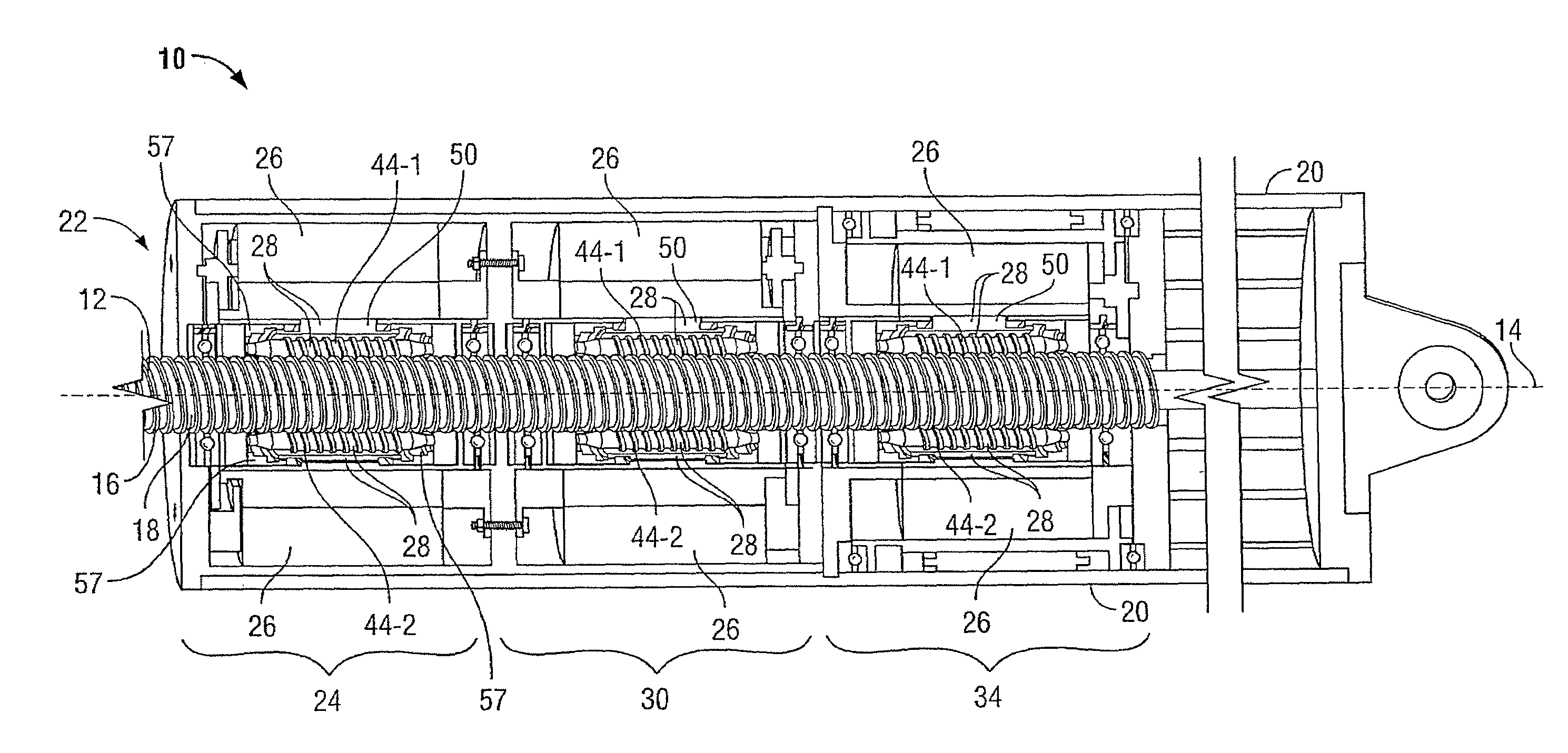 Fault-tolerant electro-mechanical actuator having motor armatures to drive a ram and having an armature release mechanism