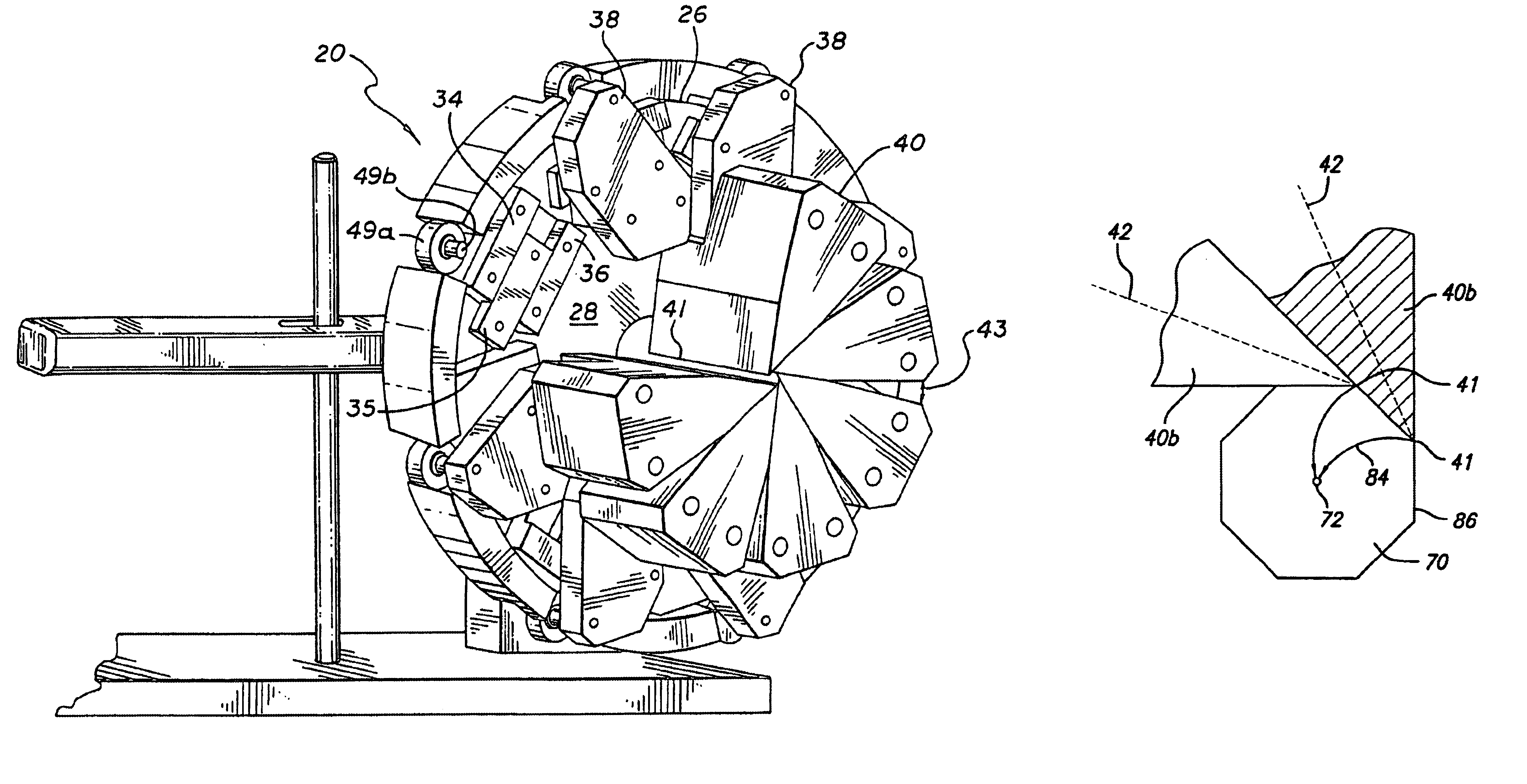 Assembly for crimping an intraluminal device or measuring the radial strength of the intraluminal device and method of use