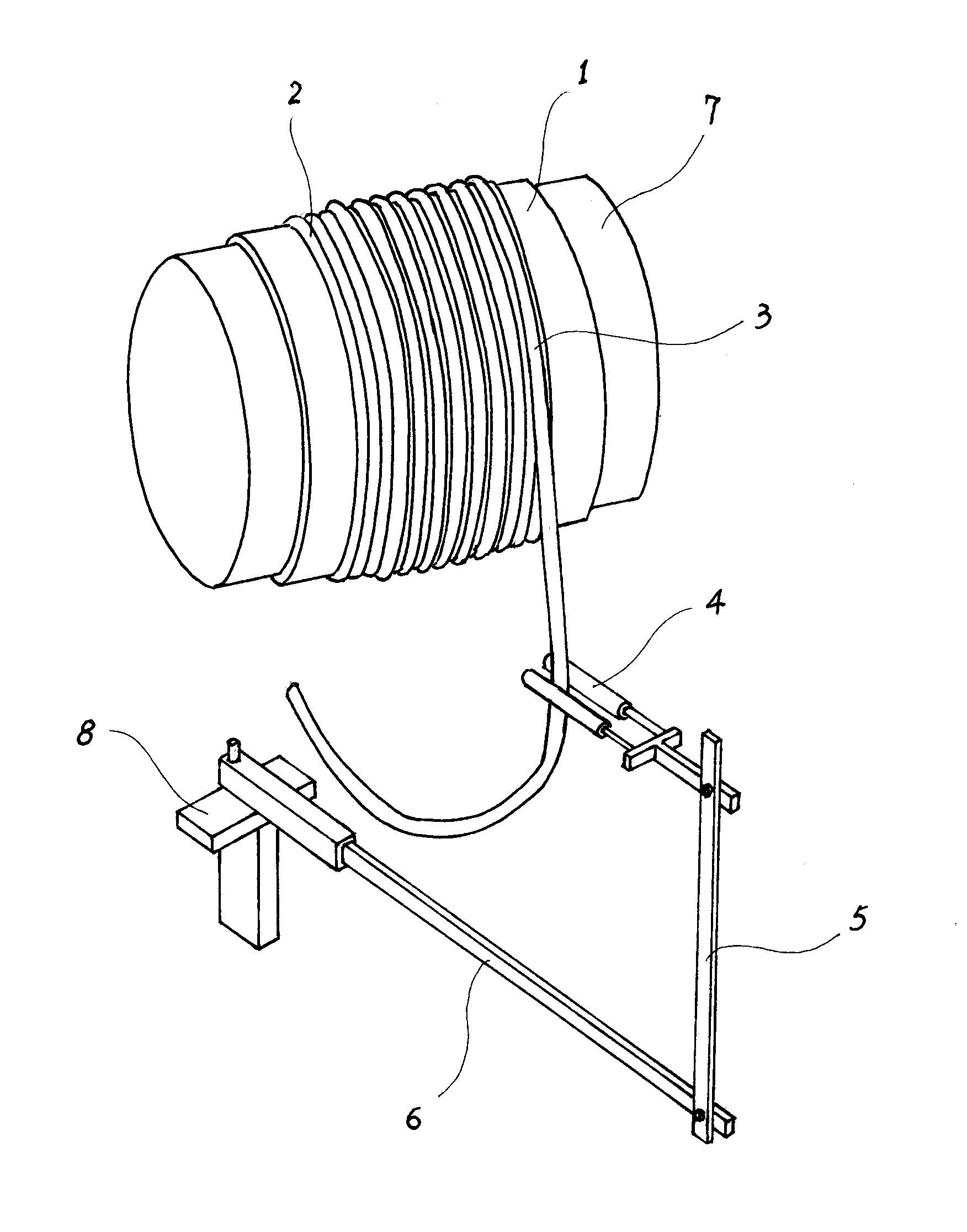 Tube in shape like Chinese character 'pin' with polyethylene winding structure wall and production process thereof
