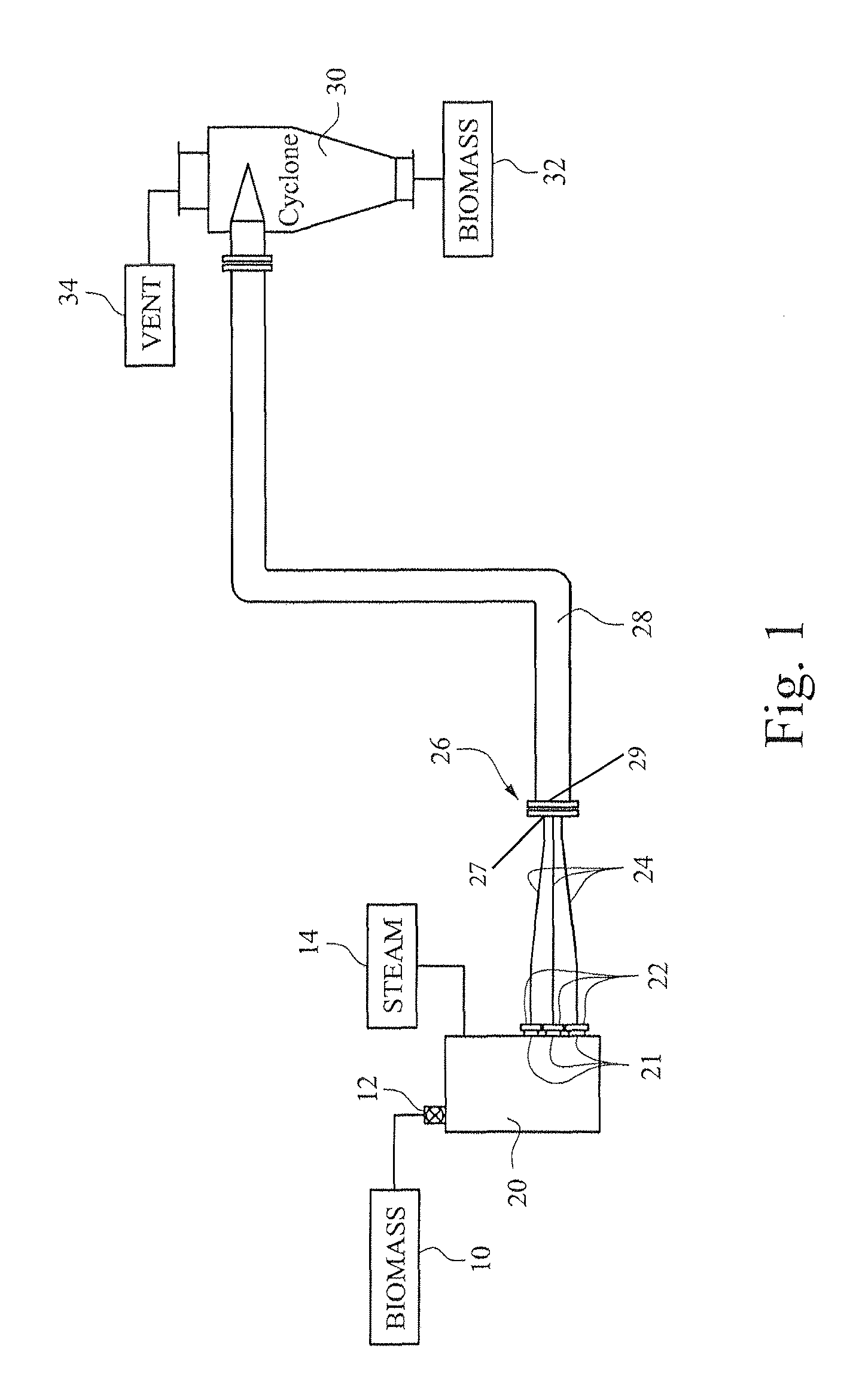 Piping system from reactor to separator and method to control process flow