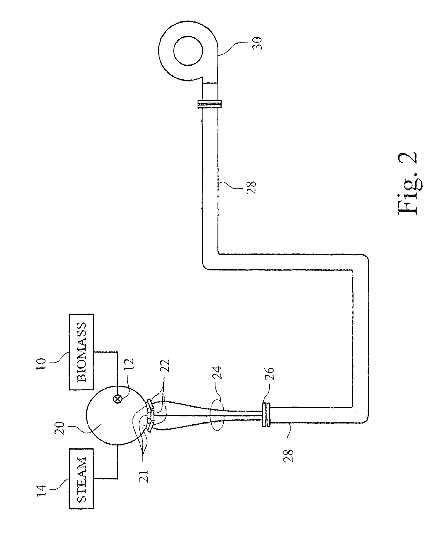 Piping system from reactor to separator and method to control process flow