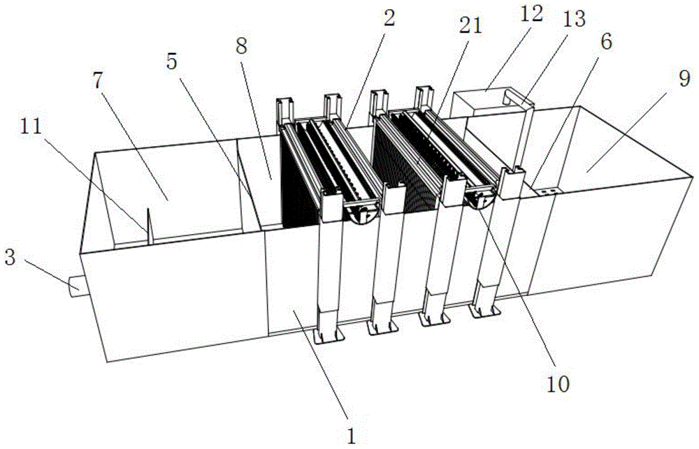 Grating magnetic separation type sewage treatment apparatus