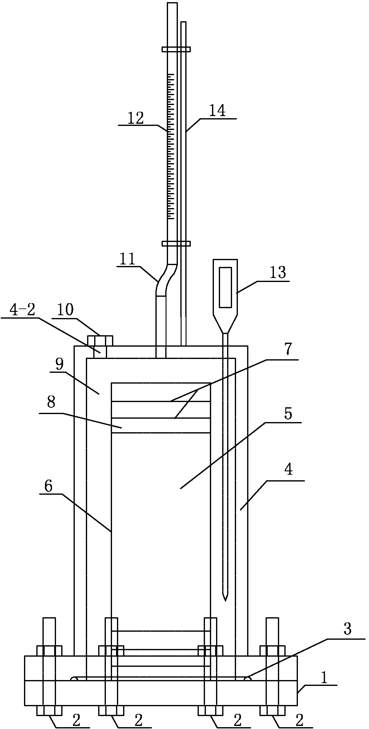Civil engineering material volume change test instrument and test method